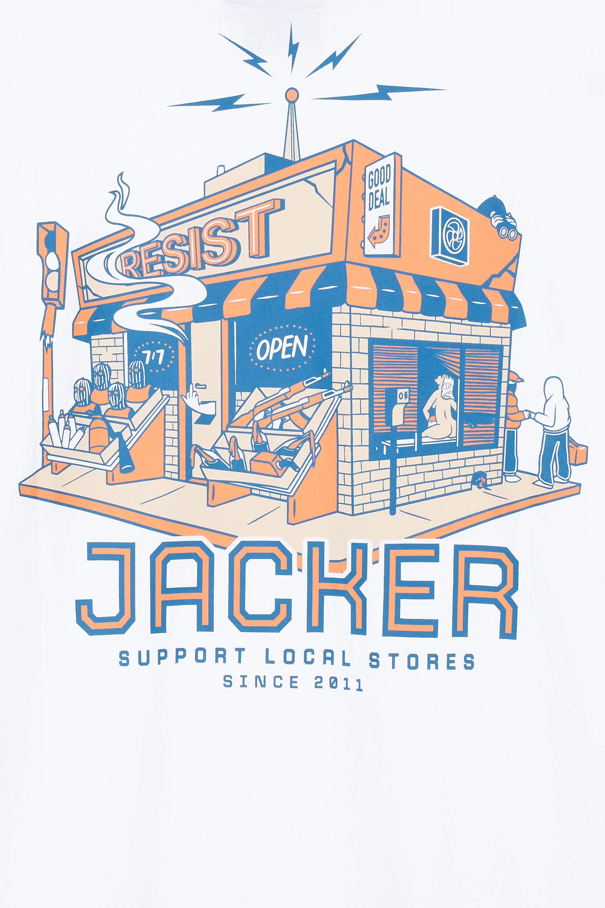 JACKER T-shirt Liquor Store Blanc