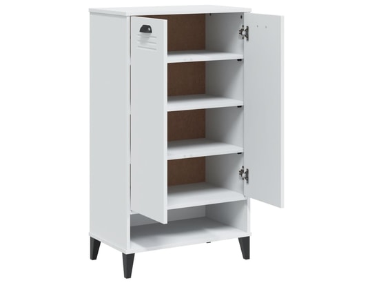 VIDAXL - Armoire à chaussures viken blanc bois de pin solide