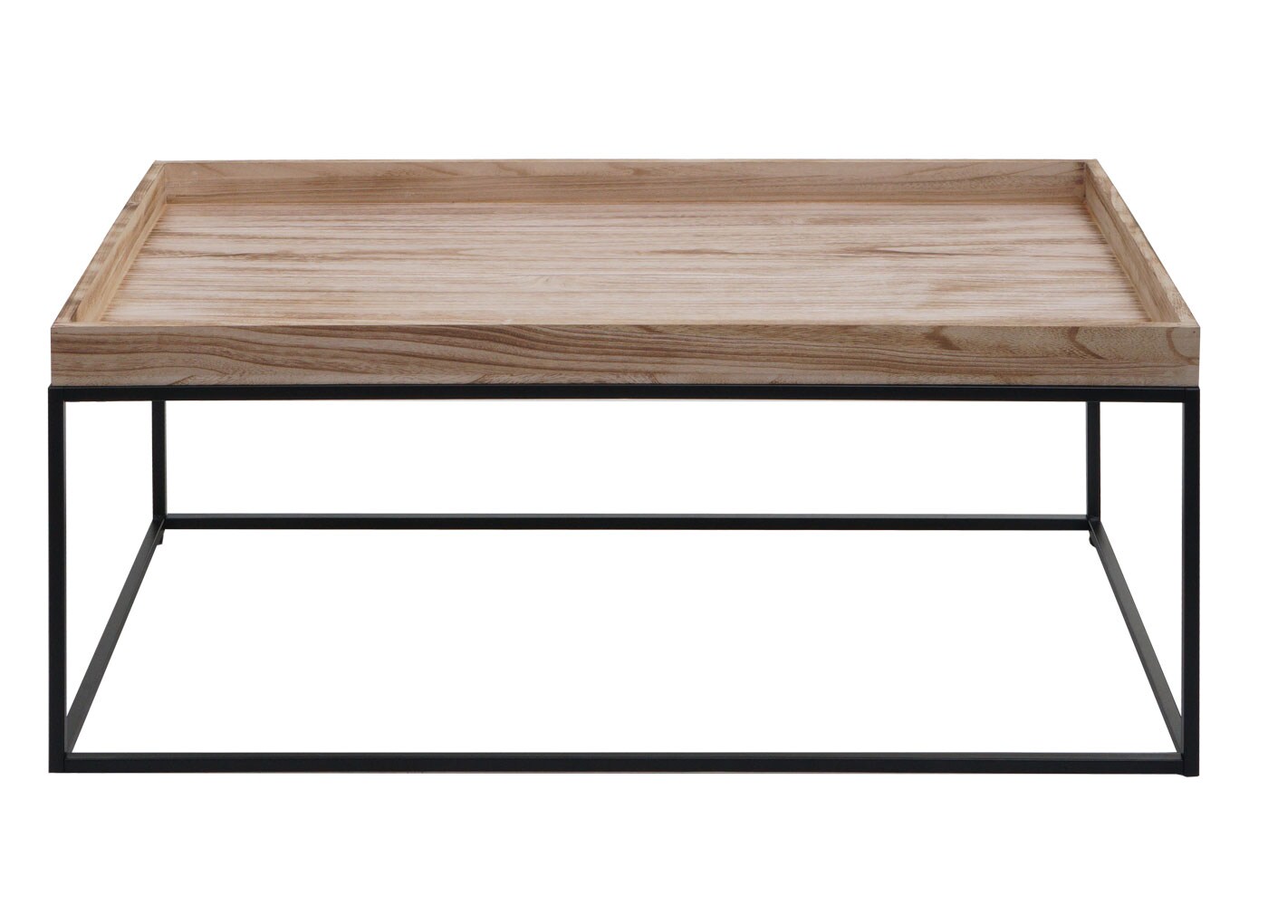 Couchtisch MCW-K71, Kaffeetisch Beistelltisch Tisch, Holz massiv Metall 46x110x60cm ~ naturfarben