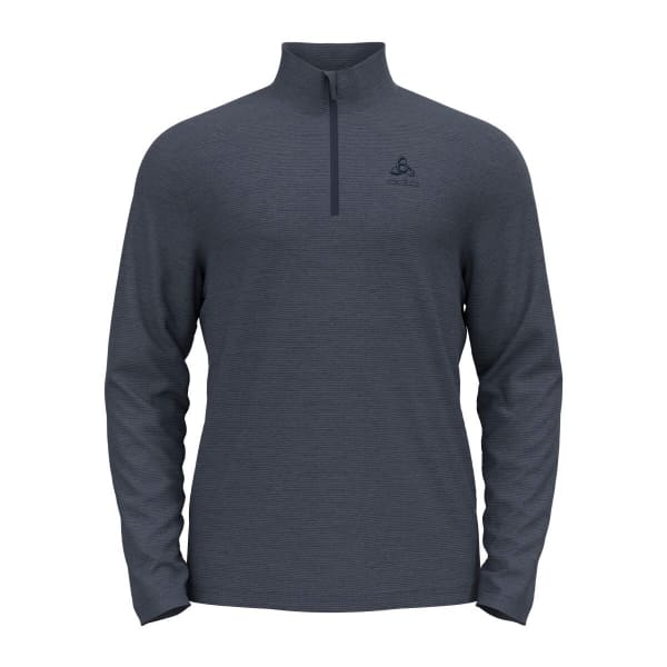 Veste polaire ski rando ODLO ROY MIDLAYER 1/2 ZIP INDIA INK/FOLKSTONE GRAY