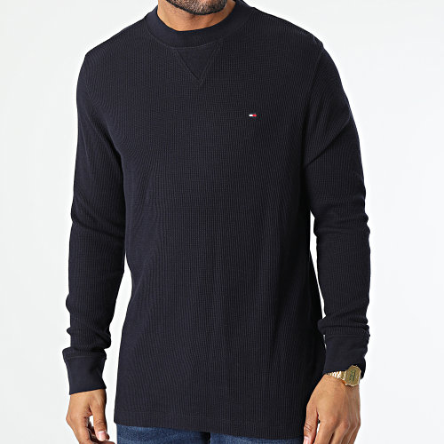 Tee Shirt Manches Longues Fine Waffle 8581 Bleu Marine