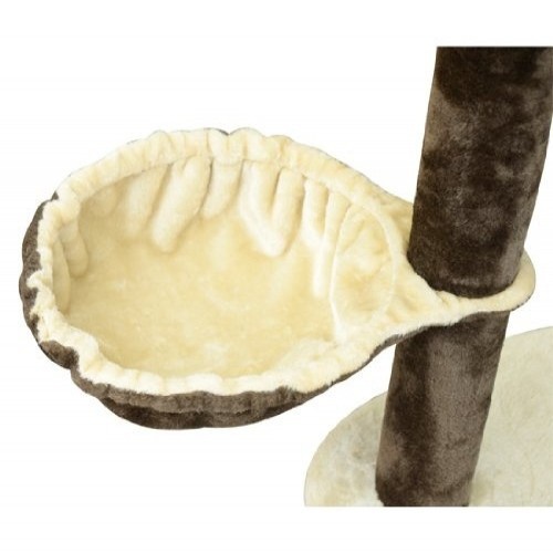Arranhador para gatos Pawhut em sisal cor creme e café.