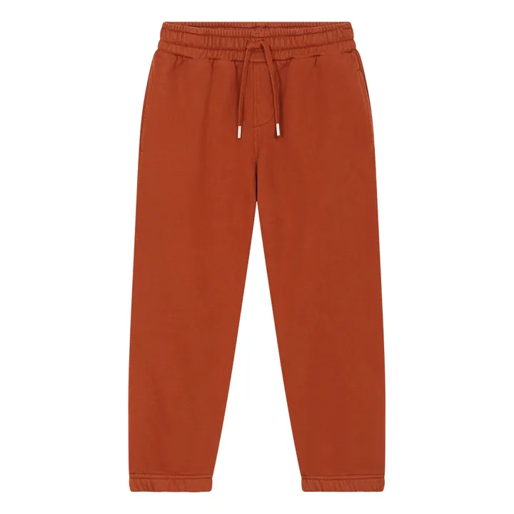 SMALLABLE BASICS Jogging Slim Garçon Coton Bio | Brun roux