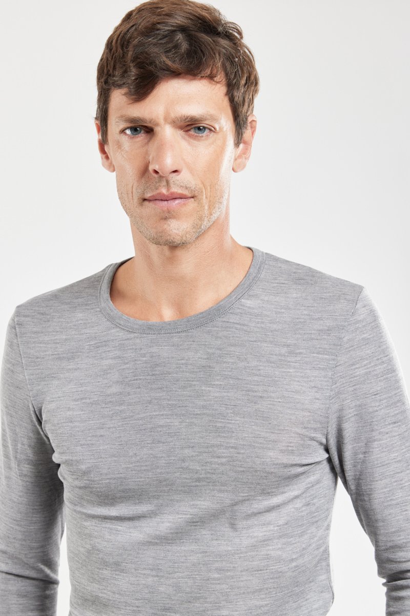 T-shirt manches longues - laine et soie