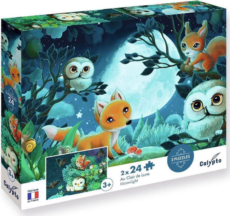 Tiere in der Nacht 2x24 Teile Puzzle