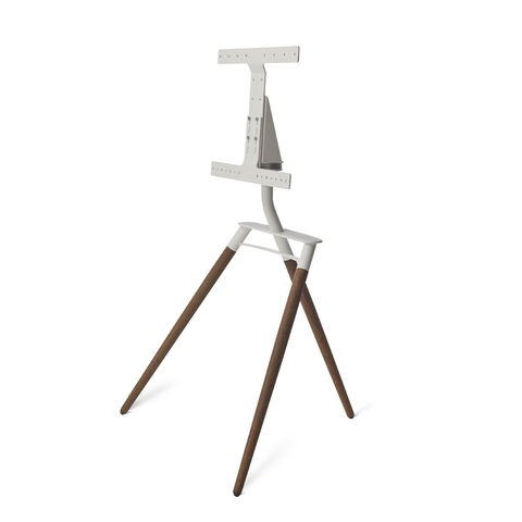 Bülow Stand BS19 White – exclusieve TV-vloerstandaard met drie poten Natural Oak
