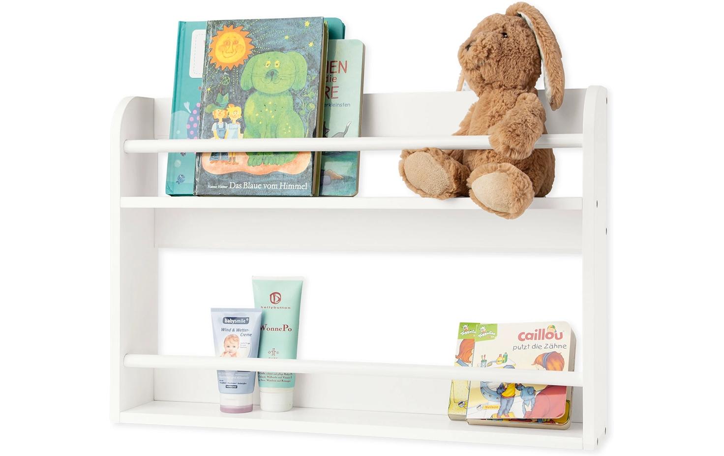 Wandregal Jori WeissWand-Kinderbücherregal mit 2 Ablageflächen