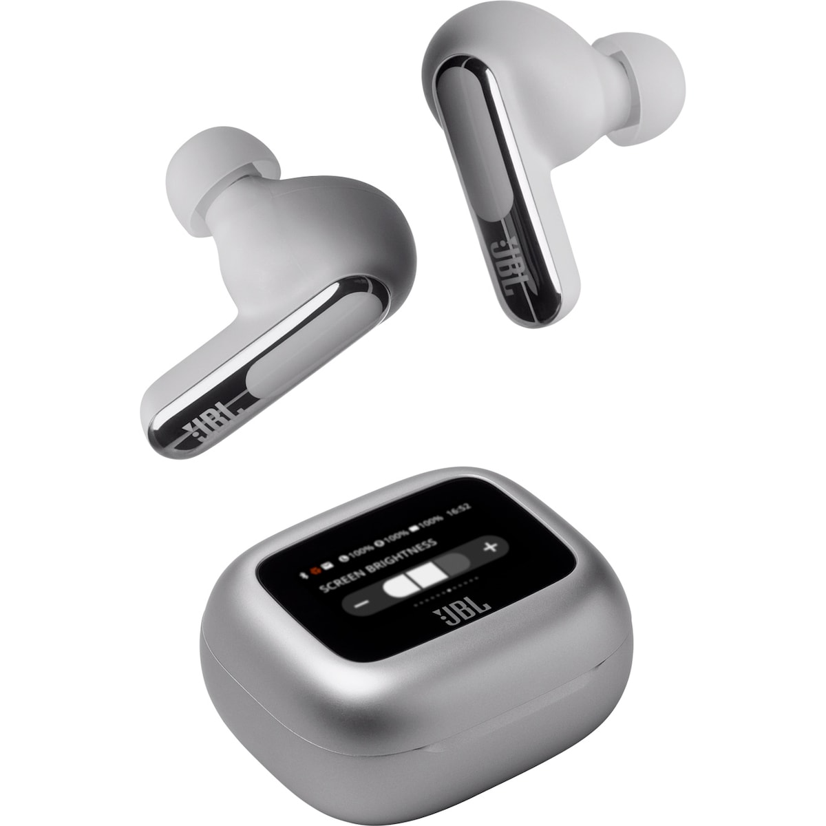 JBL Live Beam 3 helt trådløse in-ear hodetelefoner (sølv
