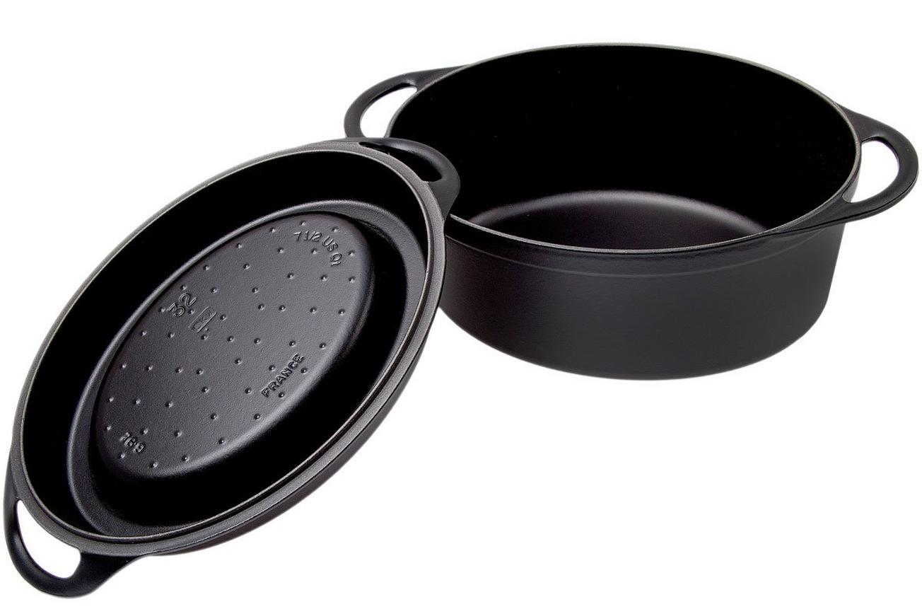Le Creuset Doufeu gietijzeren braadpan ovaal, 32 cm, 7,2L zwart