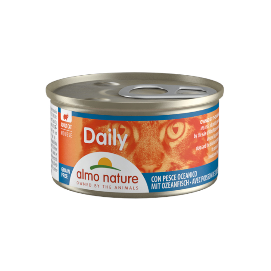 Almo Nature Daily Menu Patê de Peixe Oceânico em Lata, 85g, para Gatos
