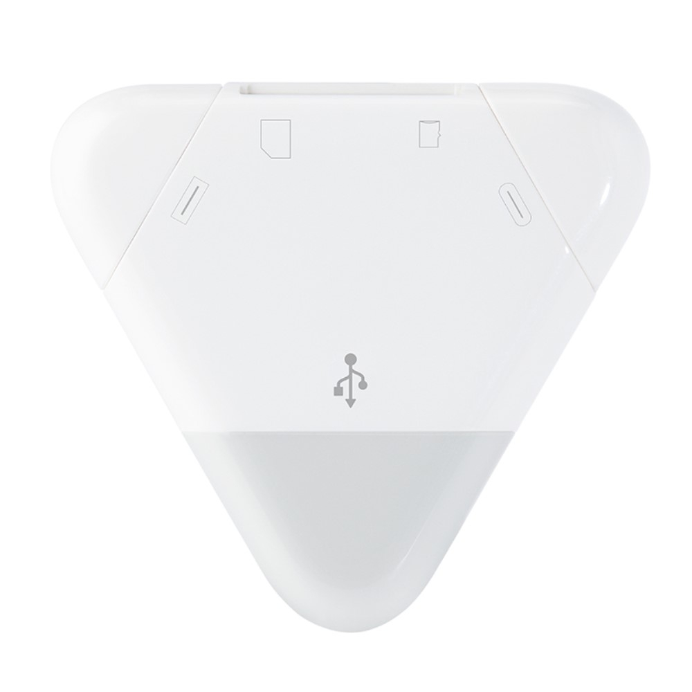 4in1 OTG USB Mini Kartenlesegerät Card Reader Lightning / USB A / USB C / MicroSD & SD Karte - Weiss