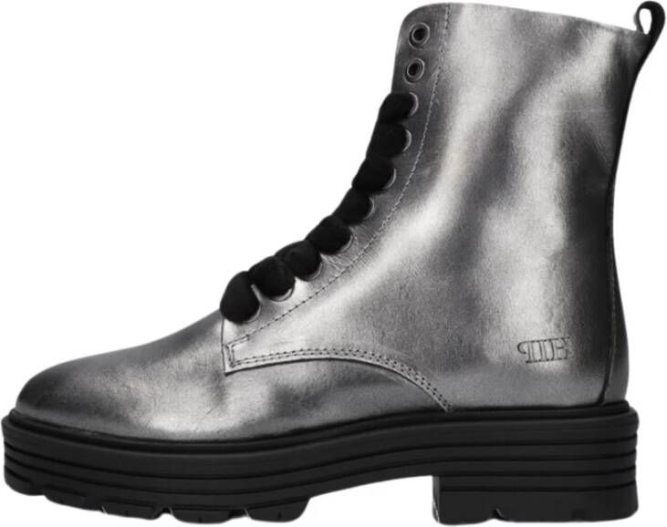 Hip H1630 Veterboots Laarzen Met Veters Meisjes Kids Zilver