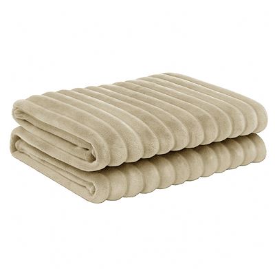 Jeté de lit peluche grosses côtes