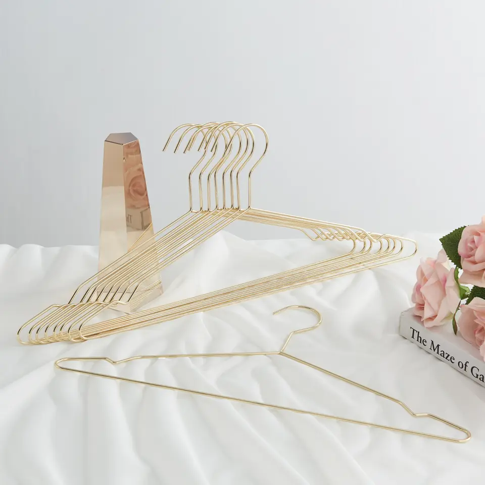 20 Metalen Kleerhangers, Ultra-dunne en Ruimtebesparende Kledinghangers, Goud
