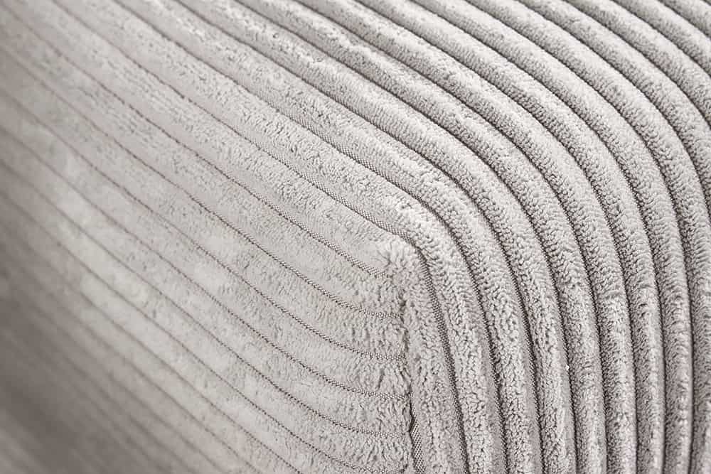 Modernes Ecksofa KENT 220cm beige Cord inkl. Hocker Federkern L-Form Wohnlandschaft