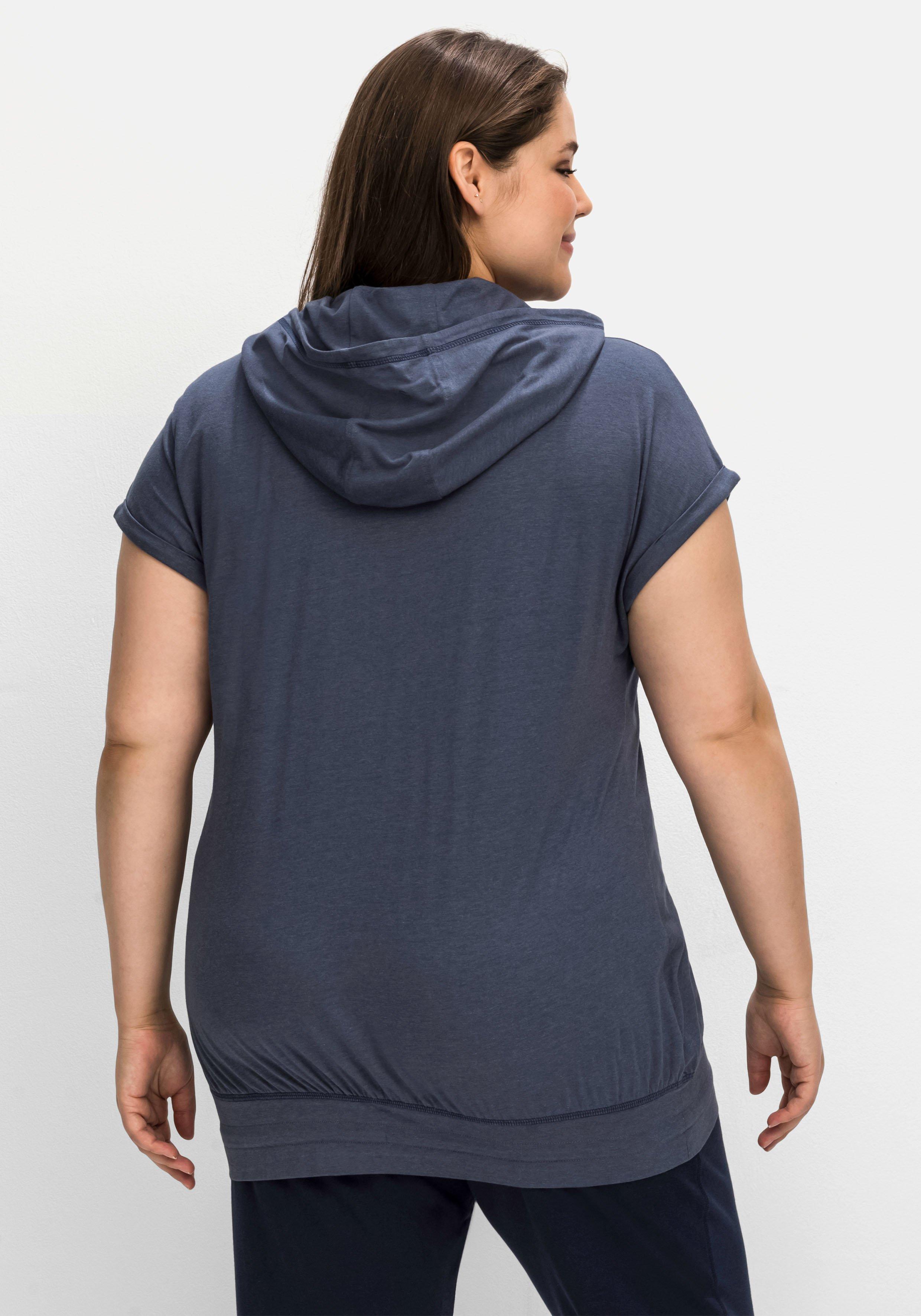 Relax-Kapuzenshirt mit Bindeband am Saum