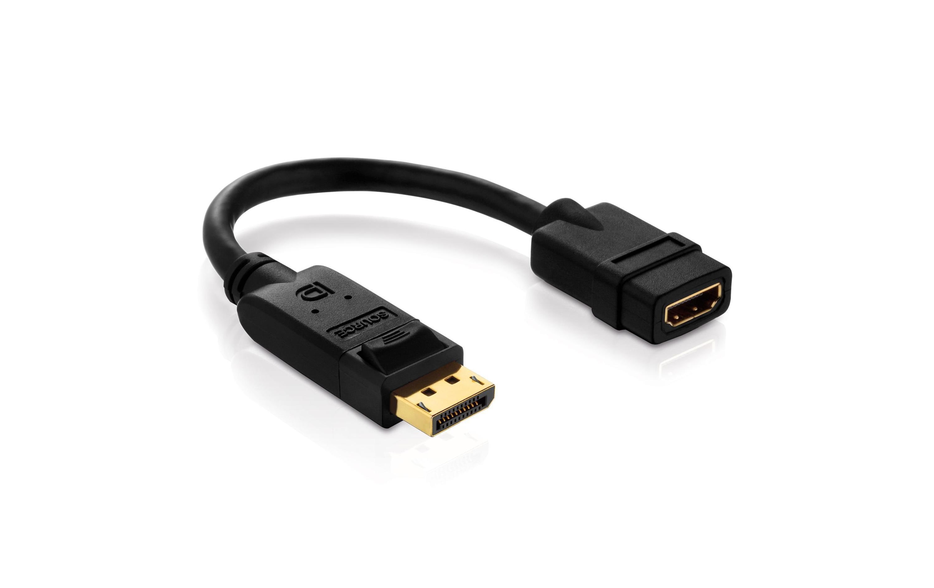 Adapter DisplayPort - HDMIDisplayPort Stecker auf HDMI A Buchse, 0,1 Meter Portsaver, schwarz