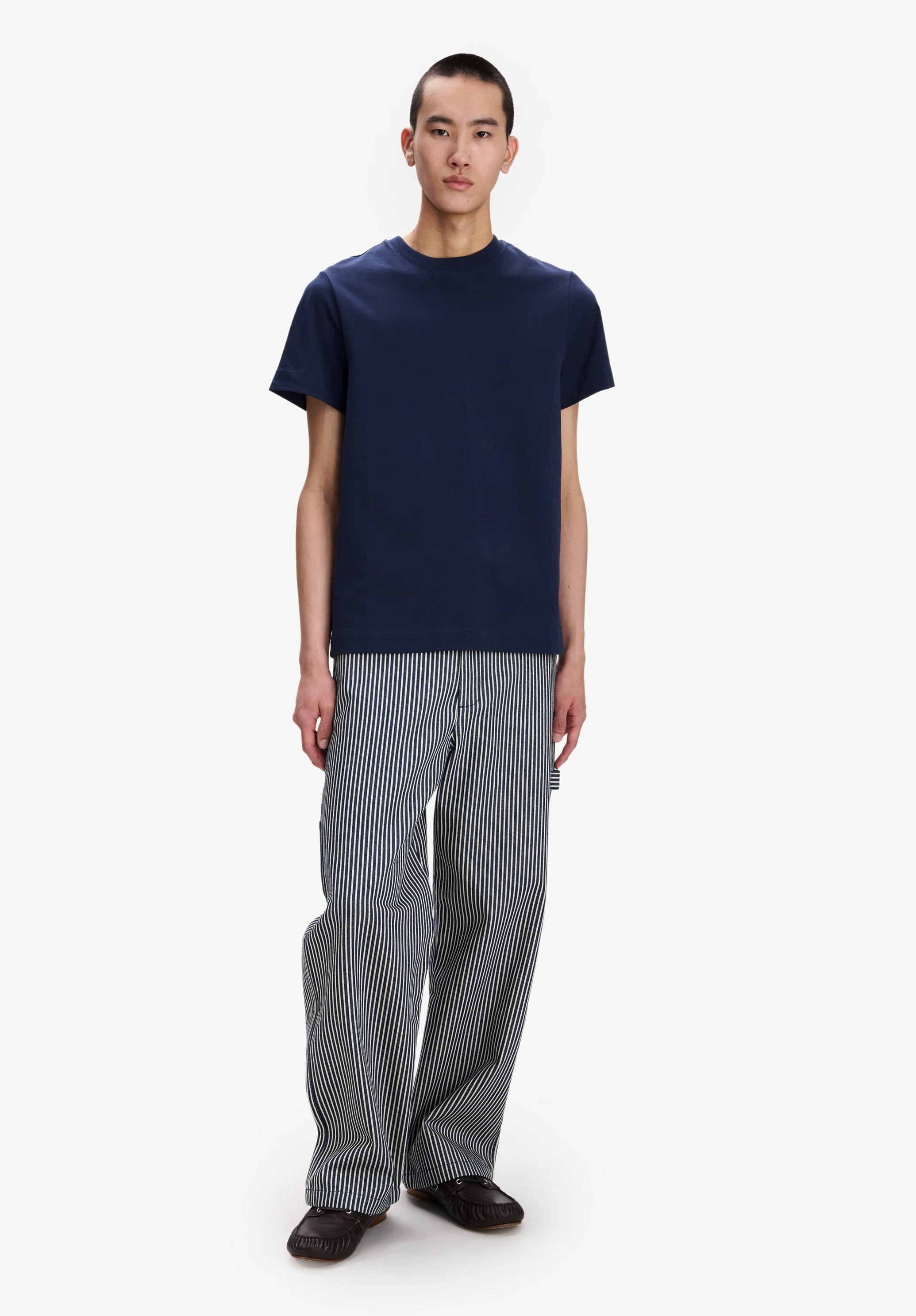 T-shirt bleu foncé en coton bio - Bleu fonce
