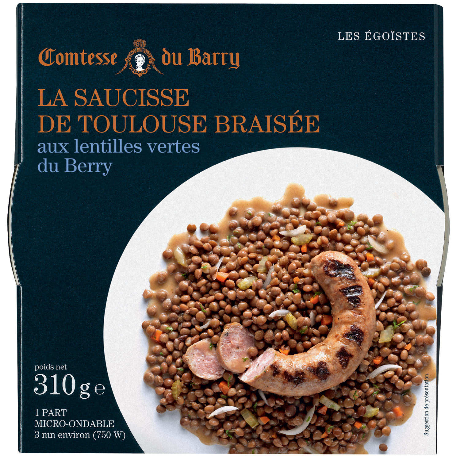 Saucisse de Toulouse et lentilles vertes du Berry