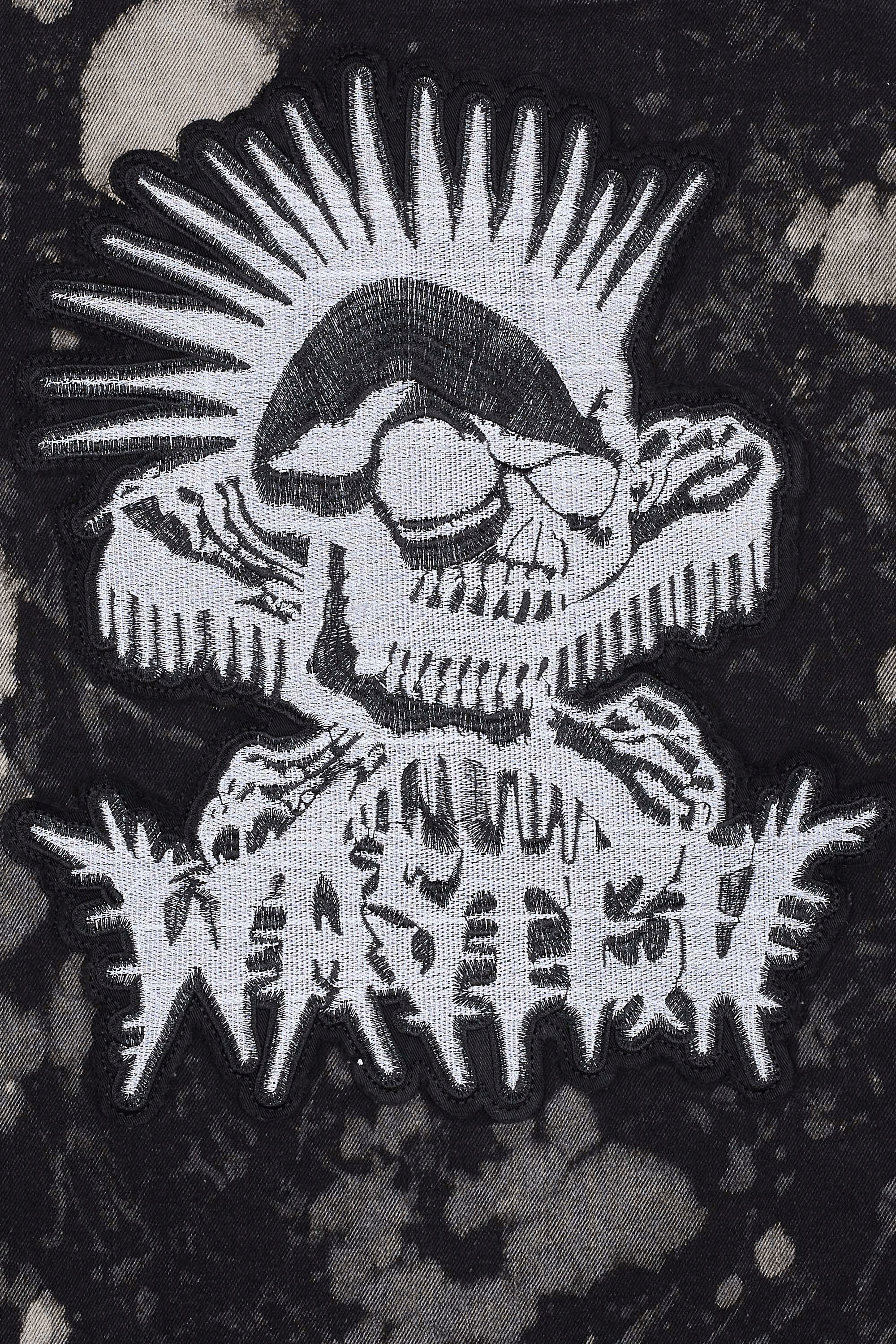 WASTED Veste en jean HAMMER EXIT BLEACH Noir