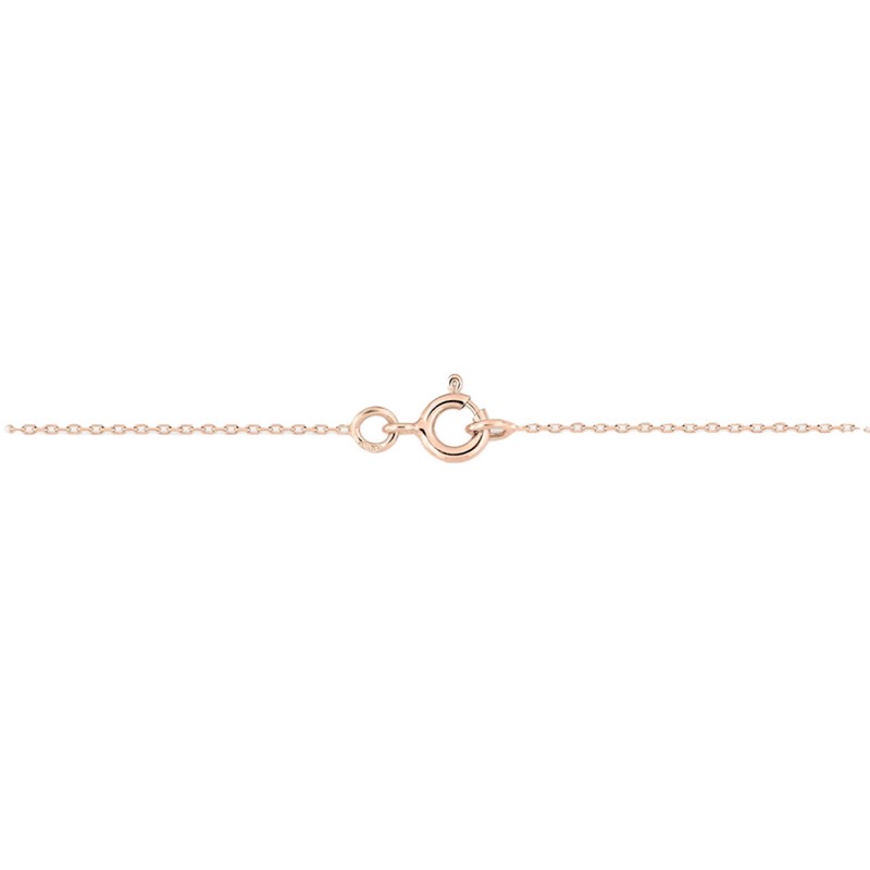 Chaîne femme 40 cm - Forçat diamanté - Or rose 18 Carats - Largeur 0.85 mm