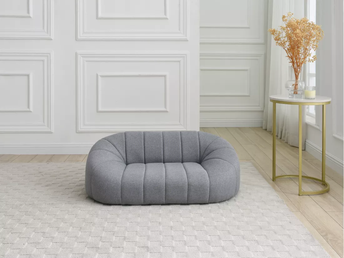 Canapé pour animaux en tissu gris chiné - L. 98 x P. 62 x H. 33 cm - PARUIMA