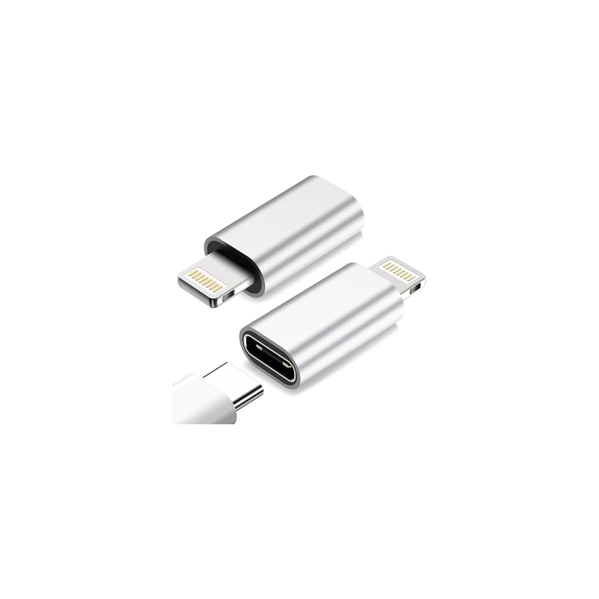 NÖRDIC USBC C Kvinne til Lightning Ha (ikke MFI) Adapter Sølv