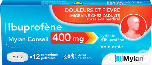 Mylan Conseil Ibuprofène 400mg Douleurs Et Fièvre 12 Comprimés Pelliculés