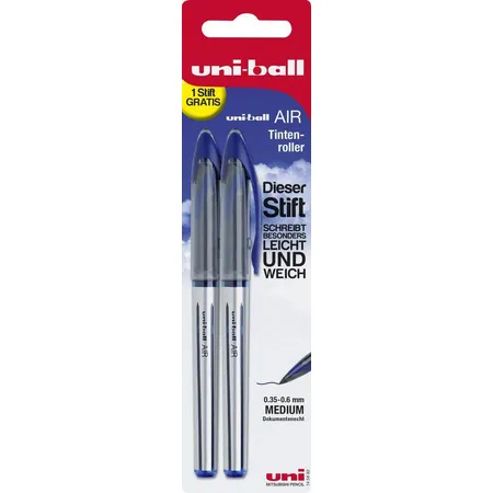 uni-ball Tintenroller AIR, 1 Tintenroller mit 1 Stift gratis, schwarz/blau