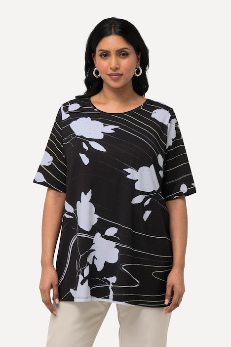 T-Shirt, Pima Cotton, A-Linie, Rundhals, Halbarm