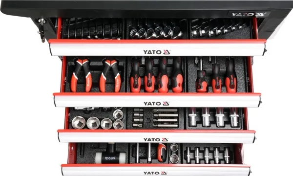 Yato værktøjsvogn med 6 skuffer og tilbehør (YT-55300)