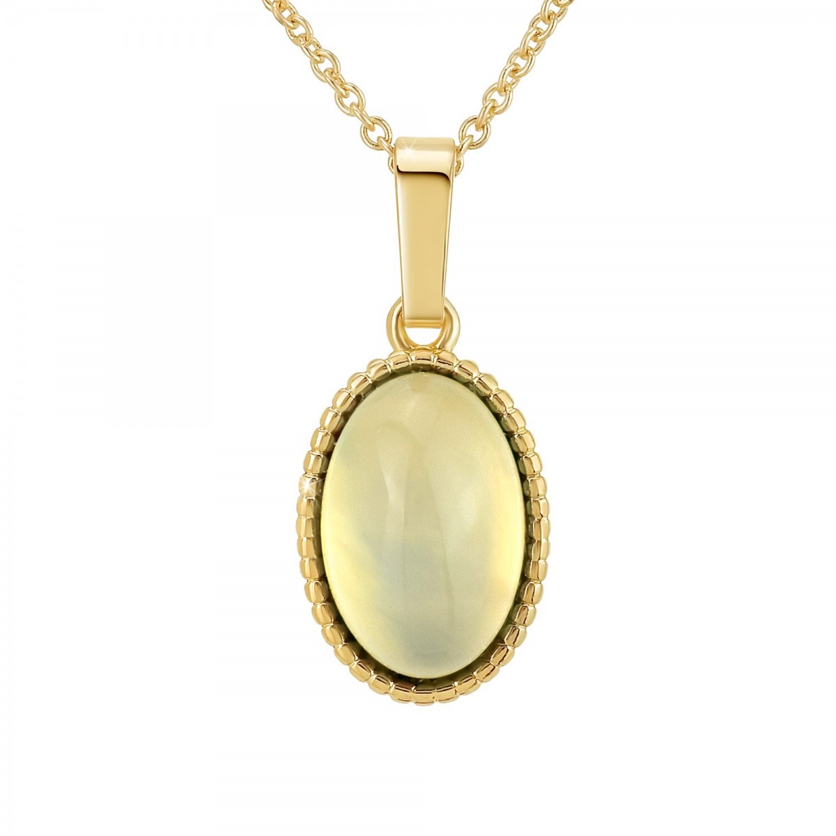 Collier SC Bohème orné d'un onyx blanc en Métal rhodié Finement doré