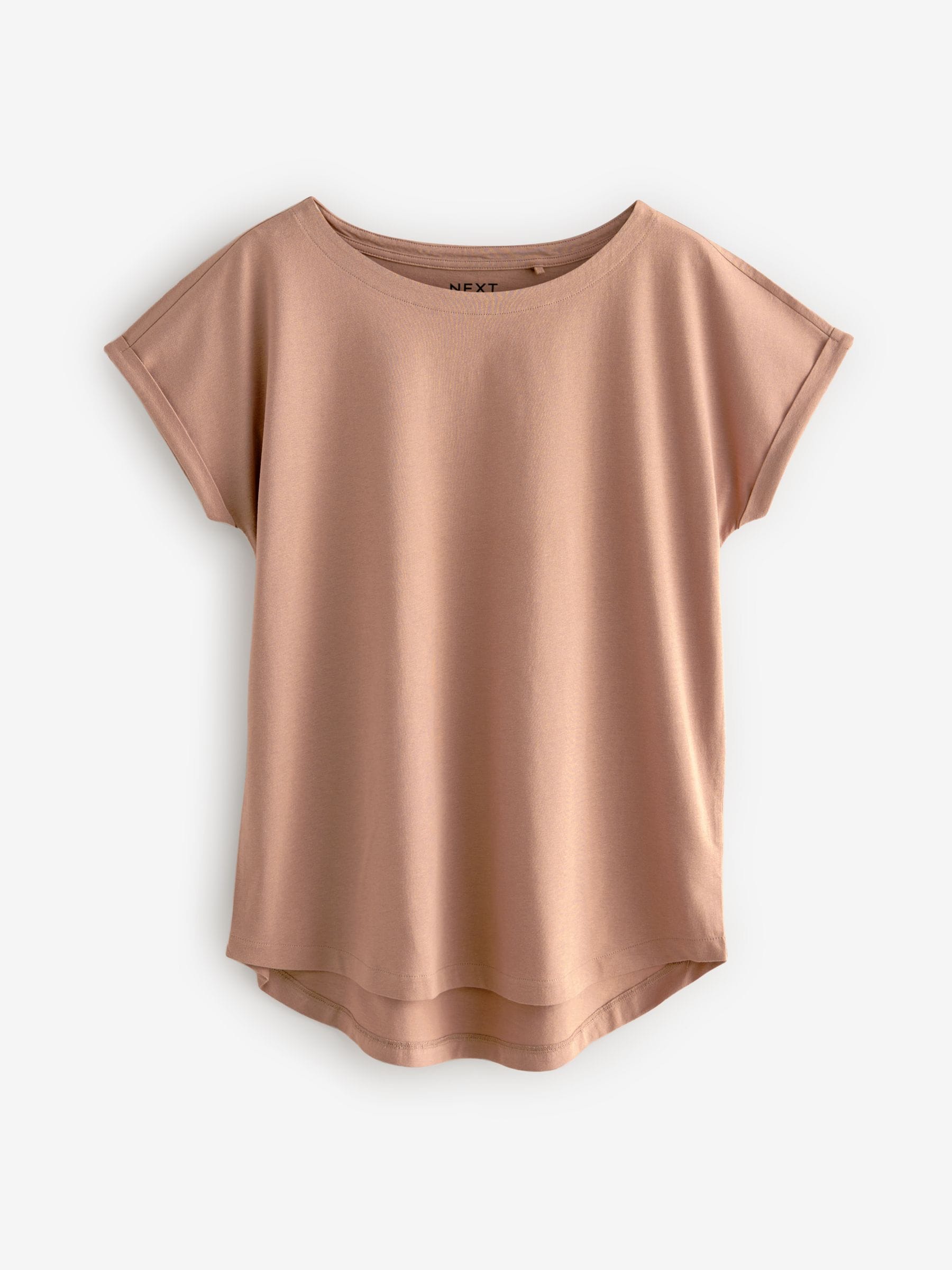 Ecru/Taupe/Bruin/Blauw/Geel - Set van 5 T-shirts met kapmouwtjes