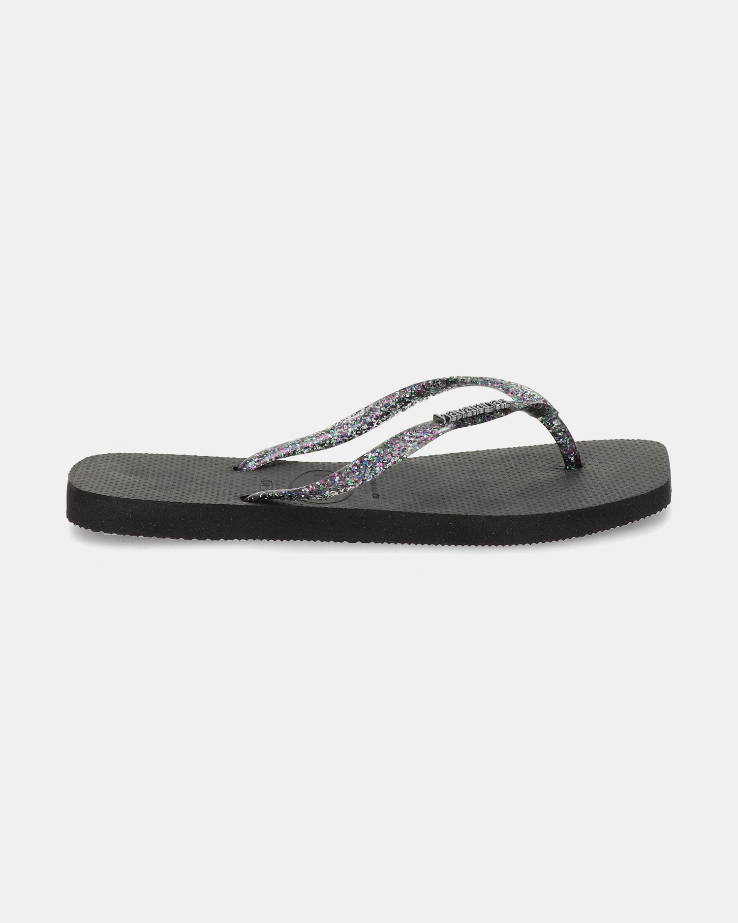 Havaianas Square Logo Metallic Slippers  - zwart