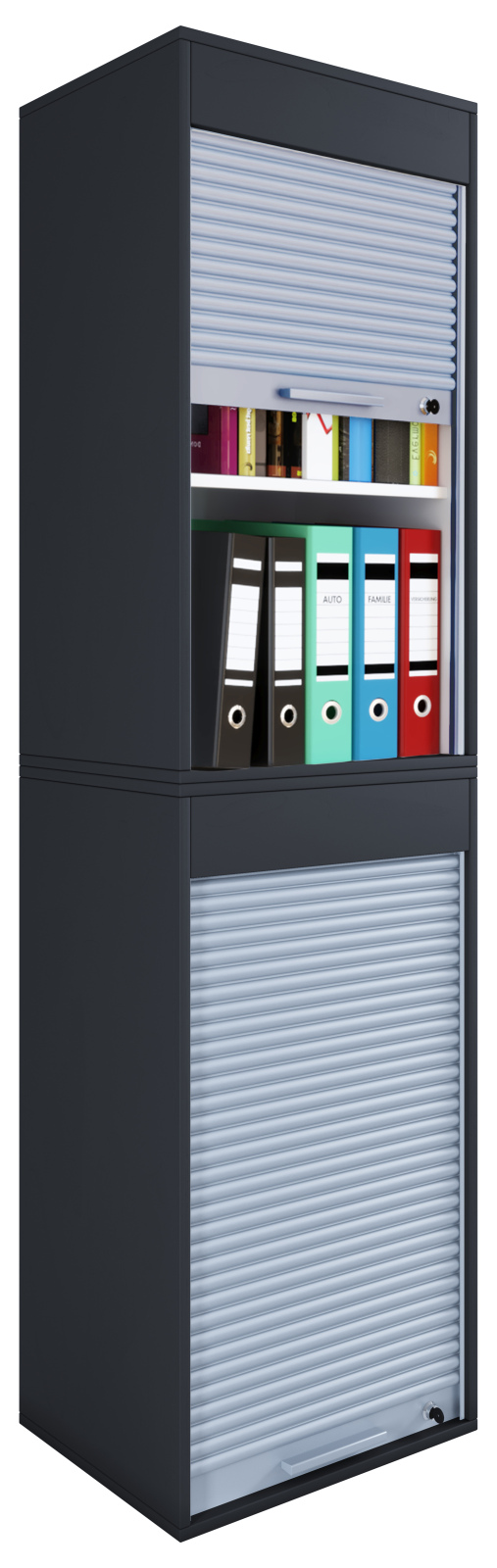 Büroschrank AKTOS XL - schwarz - abschließbar