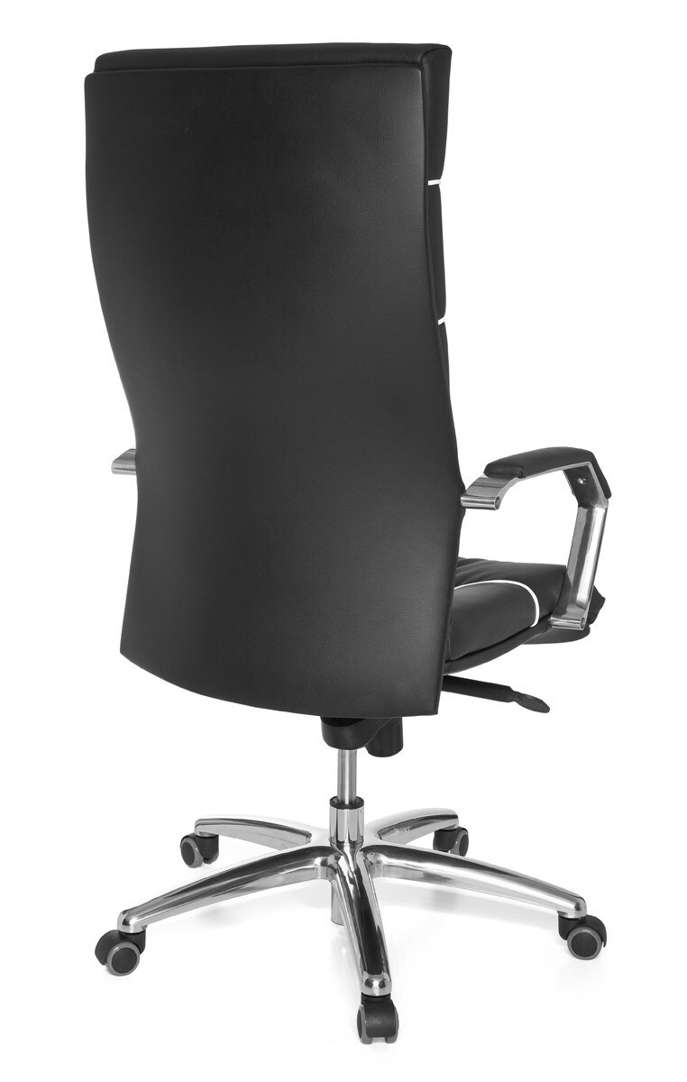 KADIMA DESIGN XXL Chefsessel Kanzas: Echtleder, Soft-Air Formpolster, verchromte Armlehnen, Aluminium-Fußkreuz, 5-Punkt Mechanik.