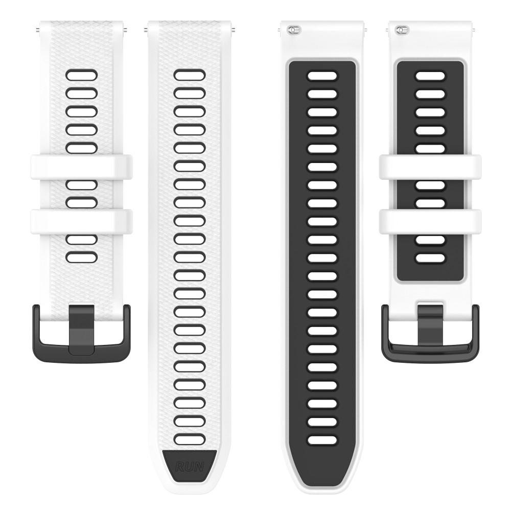 Garmin Venu 2S Silikon Sport Armband Dual Color (Gelenkumfang: 160 - 210mm) - Weiss / Schwarz