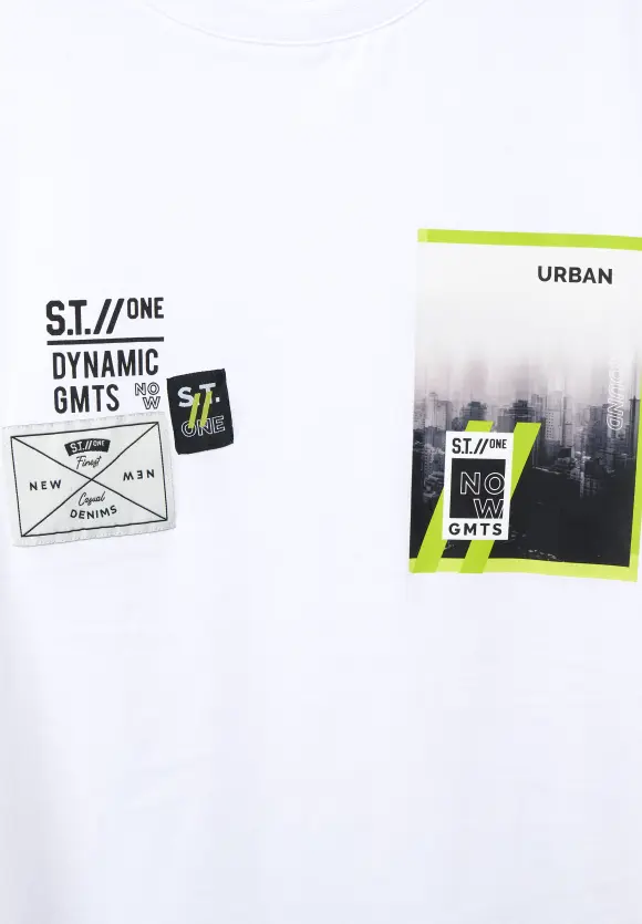 T-Shirt im Printmix - White