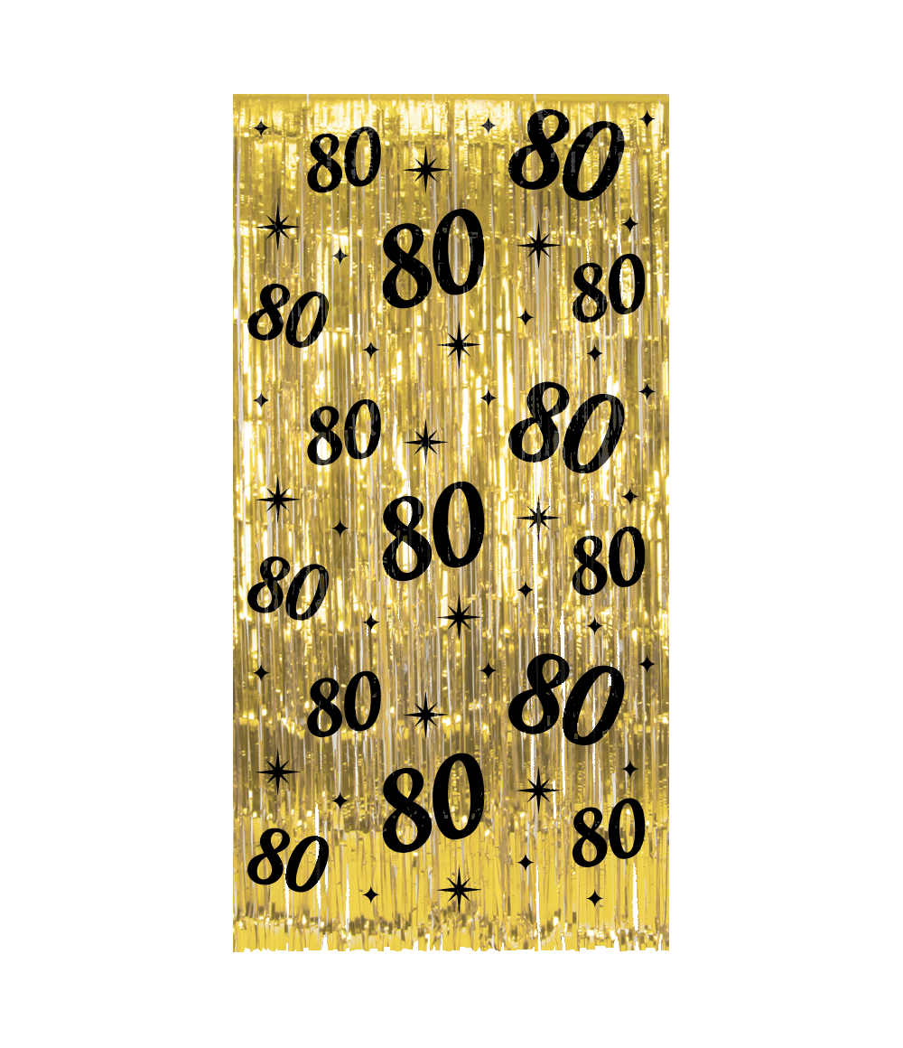 80 Jaar Deurgordijn Goud Zwart