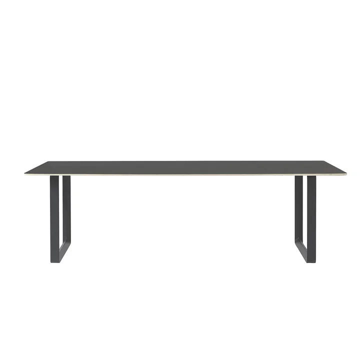 Muuto - 70/70 Esstisch, 255 x 108 cm, schwarz (Linoleum)