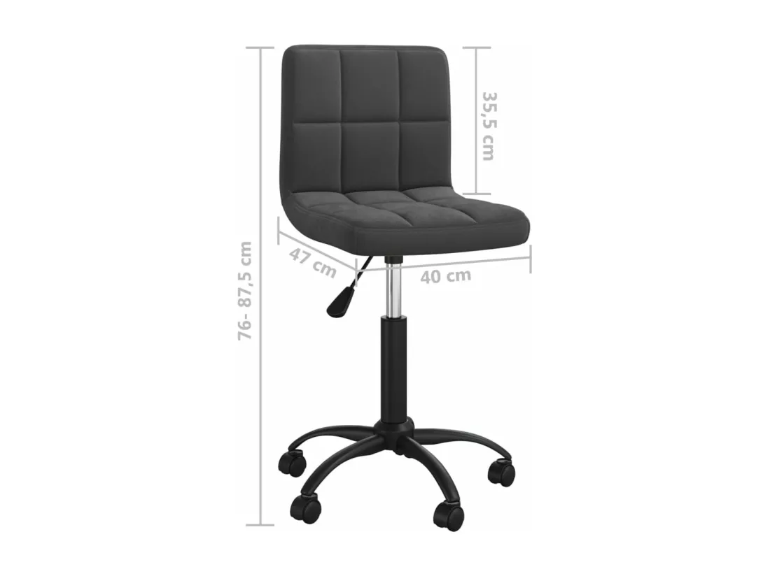 Chaise pivotante de bureau Noir Velours