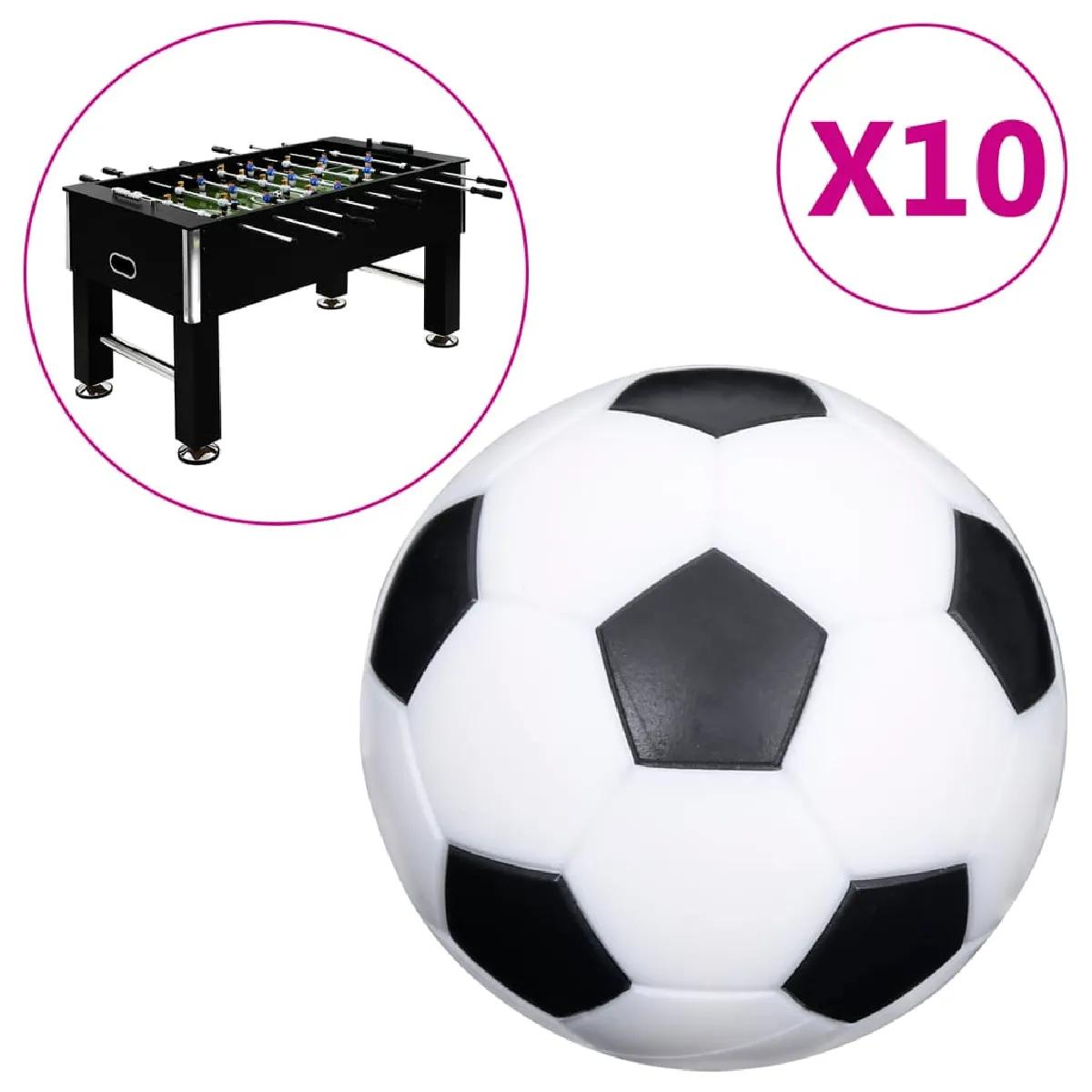 vidaXL Ballons baby-foot 32 mm - 10 pcs