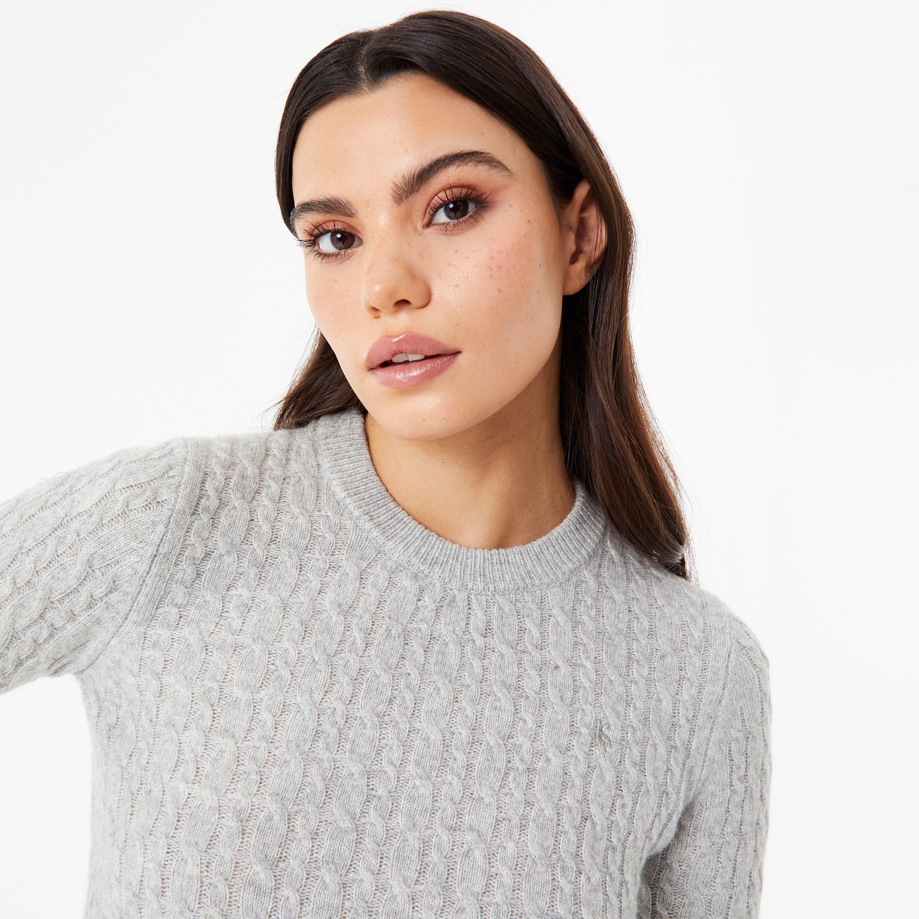 Jack Wills Tinsbury Merino Wool Blend Cable Knitted Jumper