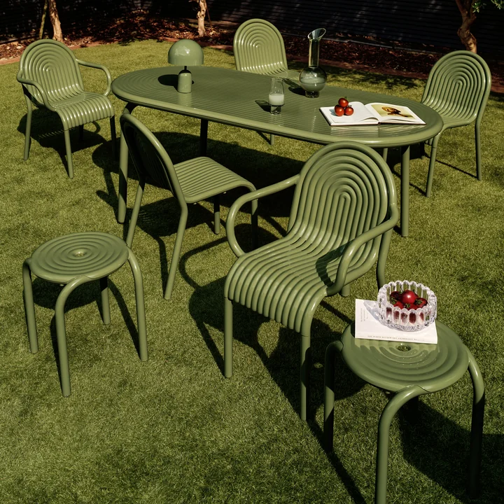 Tom Dixon - Groove Gartenstuhl, putty