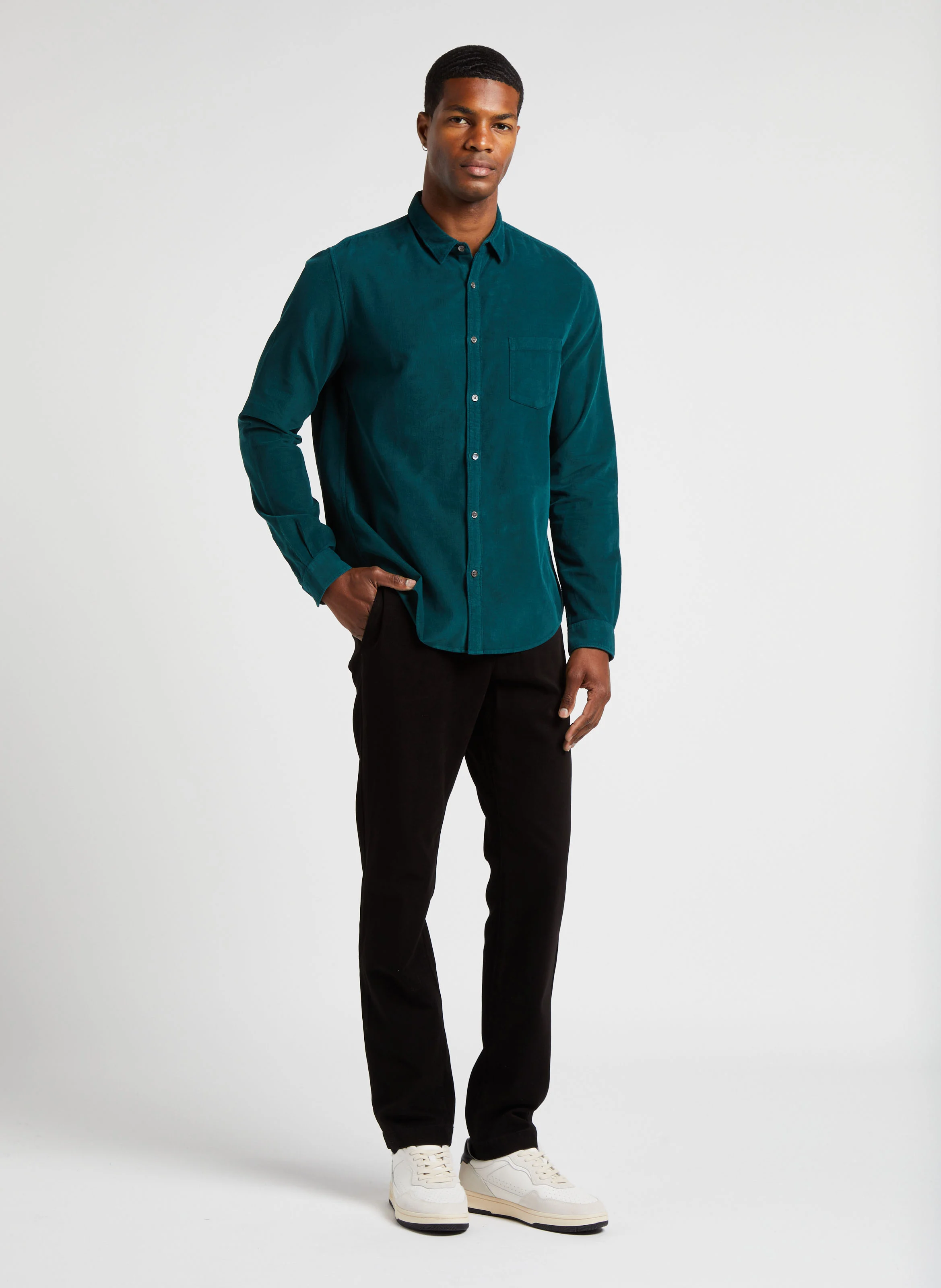 Chemise slim en coton| Vert