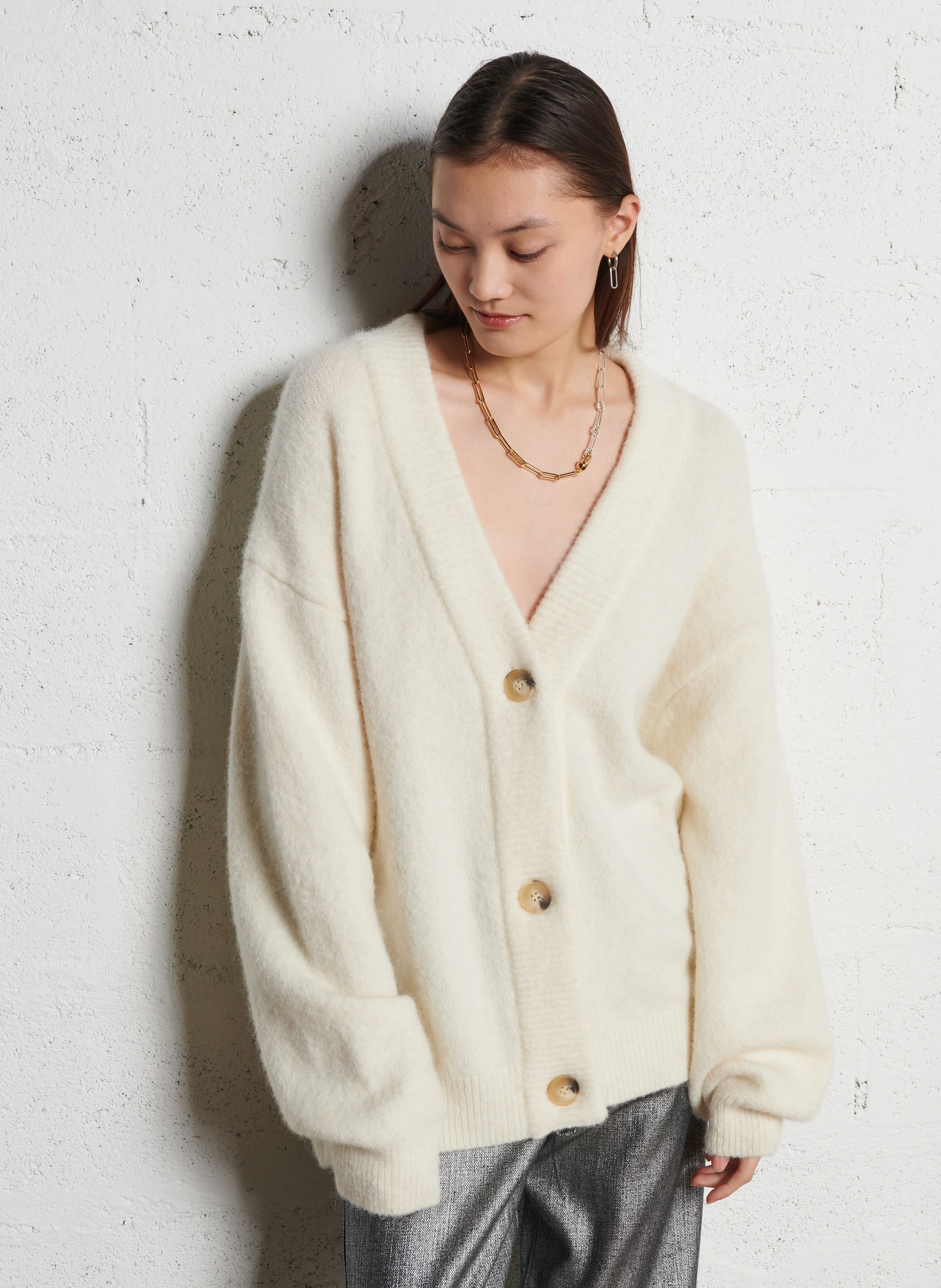 KOMPA - Gilet oversize boutonné| Beige