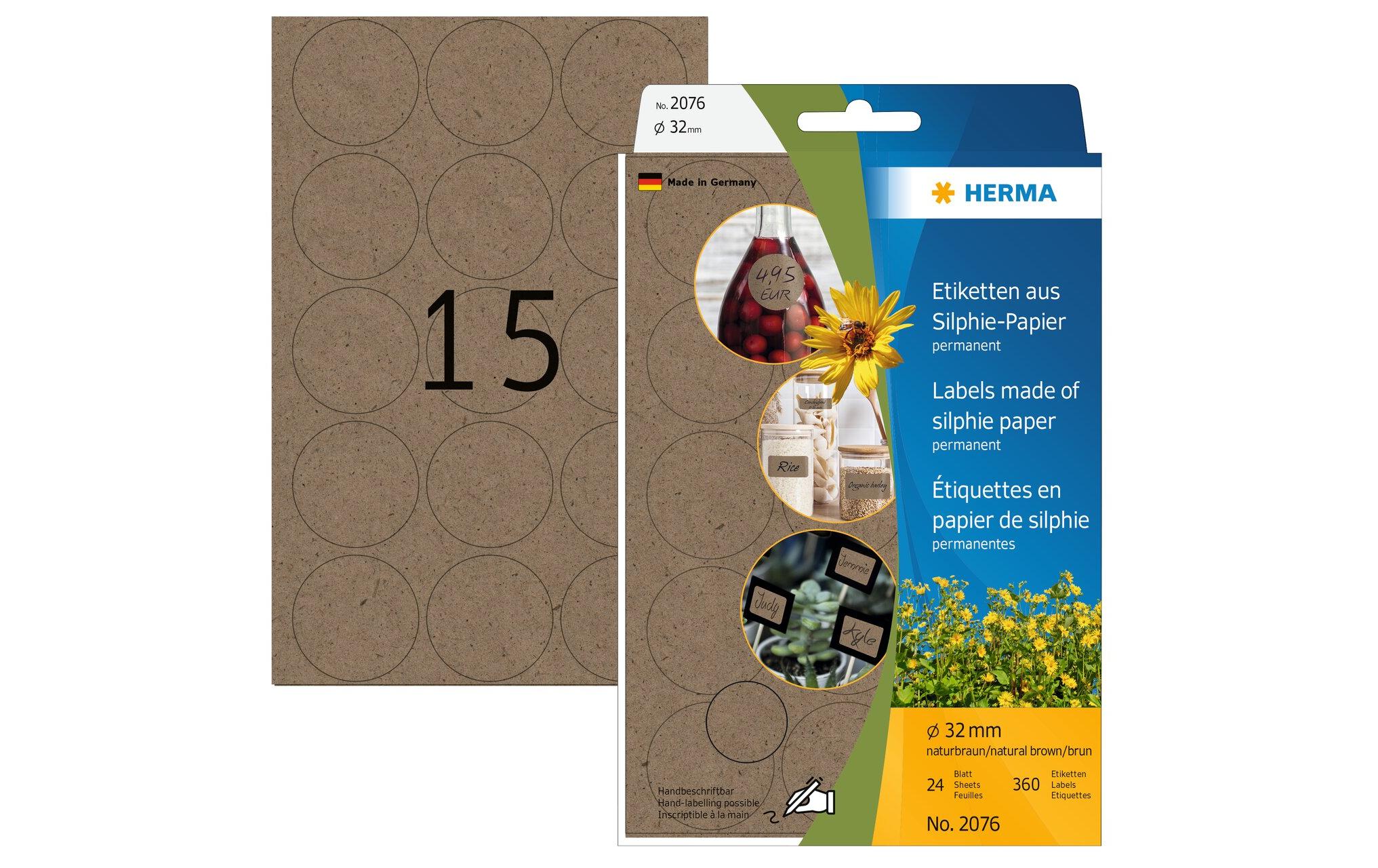 Vielzweck-Etiketten Silphie 32 x 32 mm, 24 BlattHome-Etiketten