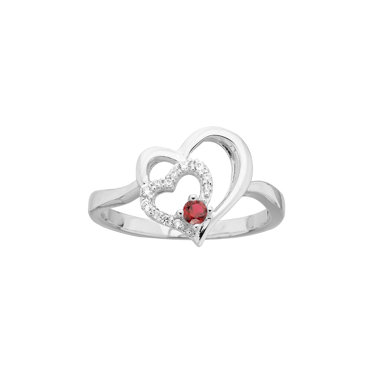 Bague en Argent avec spinelle rouge rubis