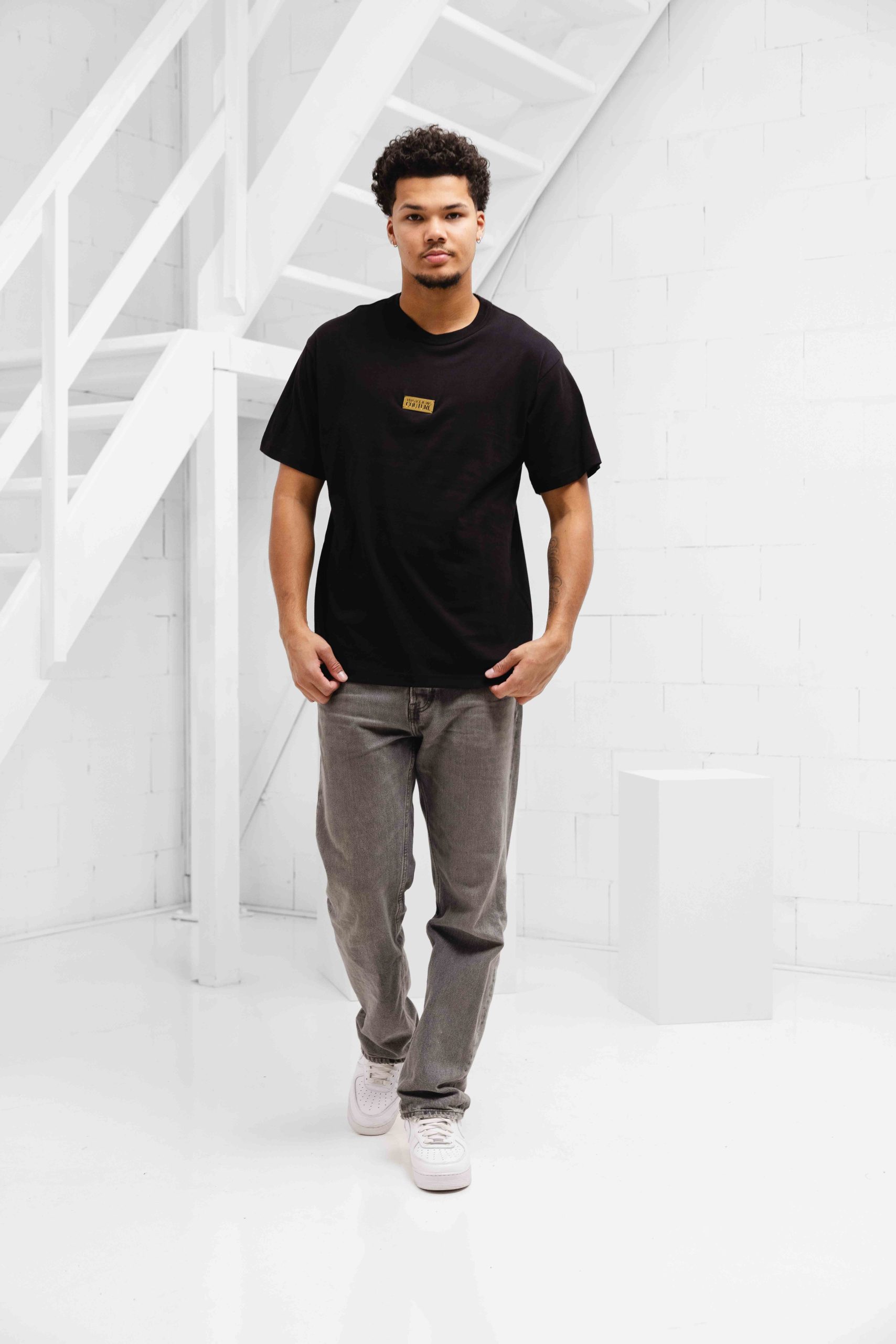 Versace Jeans Couture Logo Regular T-Shirt Heren Zwart