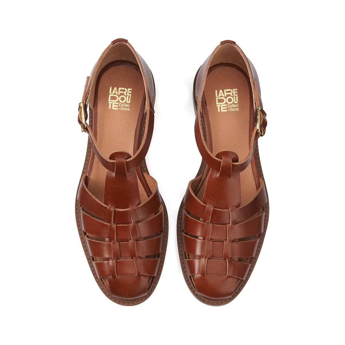 COLEÇÕES LA REDOUTE<br>Sandálias fechadas de couro, modelo Signature SOLENN